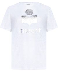 Isabel Marant - Koldi Linen Logo T-Shirt - Lyst