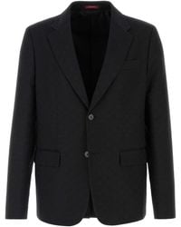 Gucci - Black Cotton Blend Blazer - Lyst