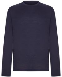 Herno - Crew Neck Long Sleeved Sweater With Tone-On-Tone Logo - Lyst