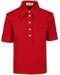 Miu Miu - Technical Jersey Polo Shirt - Lyst