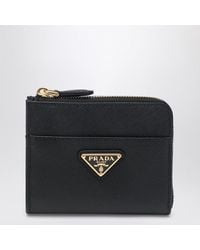 Prada - Small Saffiano Leather Ziparound Wallet - Lyst