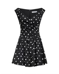 Self-Portrait - Self Portrait Polka Dot Cotton Mini Dress - Lyst