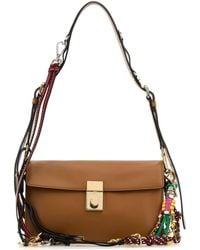 Prada - Caramel Leather Small Soft Sound Shoulder Bag - Lyst