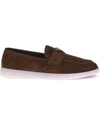 Prada - Suede Loafers - Lyst