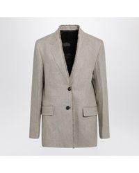 TOTEME - Frayedlapel Natural Linen Blazer - Lyst