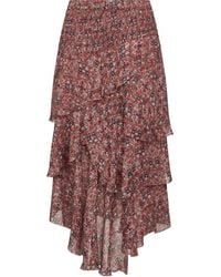 Isabel Marant - Rust Printed Georgette Brigitte Midi Skirt - Lyst