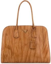 Prada - Orange Leather Shopping Bag - Lyst