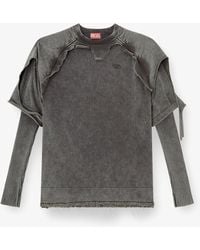 DIESEL - K-Petro Cotton Sweatshirt With Distressed Effect - Lyst