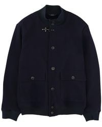 Fay - Wool-Blend Button Front Knit Jacket - Lyst