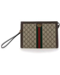 Gucci - And Ebony Pouch With Web Detail - Lyst