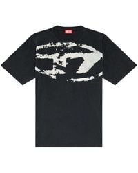 DIESEL Oversized T-shirt With Lies Logo in Gray for Men | Lyst