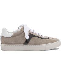 Brunello Cucinelli - Leather Slip-On Sneakers - Lyst