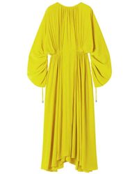 Lanvin - Crew-Neck Midi Dress With Draped Detail - Lyst