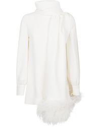 Valentino - Feathered Silk Top - Lyst