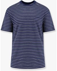 Brunello Cucinelli - Striped Linen Stretch Jersey T-Shirt - Lyst