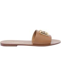 Dolce & Gabbana - Dolce&Gabbana Dg Logo Flat Sandals - Lyst