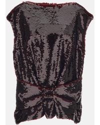 Simone Rocha - Dark Boxy Peplum Sequin Tank Top - Lyst