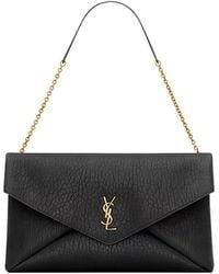 Saint Laurent - Cassandre Xxl Envelope Pouch On Chain With Lambskin - Lyst