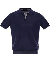 Fay - Cotton Buttonless Polo Shirt - Lyst