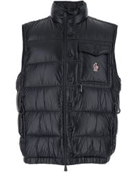 Moncler - 'Uychi' Sleeveless Down Jacket With High Neck And Logo Patch On The Front - Lyst