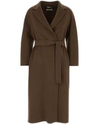 Max Mara - S Maxmara Mud Wool Esturia Coat - Lyst
