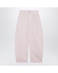 Alaïa - Rounded High-Rise Cotton Denim Jeans - Lyst