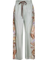 Zimmermann - Sage Multi Floral Silk Habotai Coco Trousers - Lyst