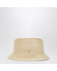 Saint Laurent - Straw Hat With Cassandre Logo - Lyst