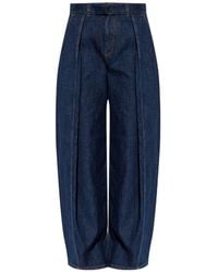 Loewe - Belted Wide-Leg Denim Jeans - Lyst