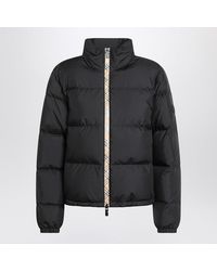 Burberry - Zip-up Puffer Jacket With Check - Lyst