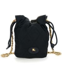 Burberry - Handbag With Chain Shoulder Strap And Ekd Patch On The Front - Lyst
