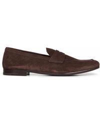 Prada - Calzature Dark Suede Loafers - Lyst