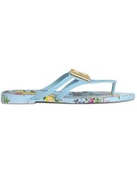 Dolce & Gabbana - Rubber Beachwear Slides With Logo - Lyst