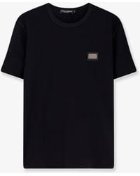Dolce & Gabbana - Cotton T-Shirt With Logo Patch - Lyst