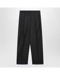 Prada - Wool Trousers With Check Pattern - Lyst