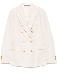 Tagliatore - Cotton Blend Double-Breasted Jacket - Lyst