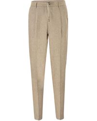 Peserico - Linen Trousers With Drawstring Waist And Tailored Silhouette - Lyst