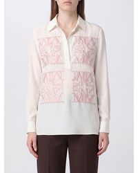 Max Mara - Monogram Print Silk Shirt With Classic Collar - Lyst