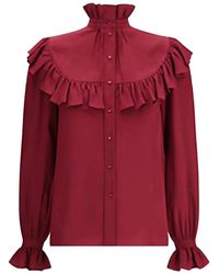 Saint Laurent - Silk Blouse With Ruffles - Lyst