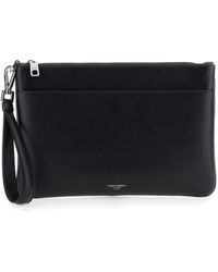 Dolce & Gabbana - Clutch With Removable Wrist Strap And Logo Lettering On The Front - Lyst
