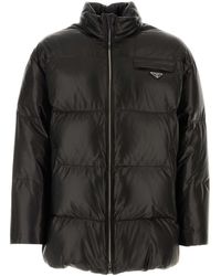 Prada - Nappa Leather Down Jacket - Lyst
