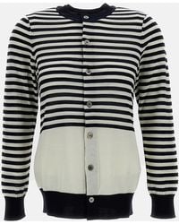Junya Watanabe - Round Neck Striped Cardigan - Lyst