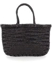 Dragon Diffusion - 'Flat Gora' Mini Handbag With Two Top Handles And Interwoven Design - Lyst