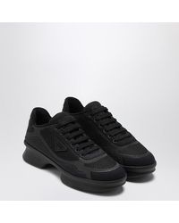 Prada - Fabric And Mesh Low-Top Sneaker - Lyst