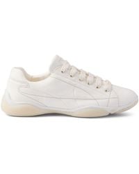 Prada - Logo Leather Sneaker - Lyst
