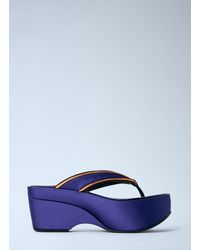Dries Van Noten - Satin Platform Thong Sandals - Lyst