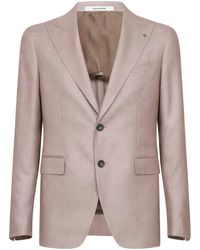 Tagliatore - Dove Wool And Silk And Linen Blend Vesuvio Single-Breasted Blazer - Lyst