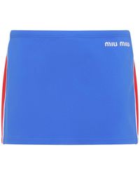 Miu Miu - Logo Mini Skirt - Lyst