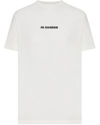 Jil Sander - Crew Neck Cotton T-Shirt With Logo - Lyst