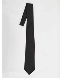Saint Laurent - Striped Wide Tie - Lyst